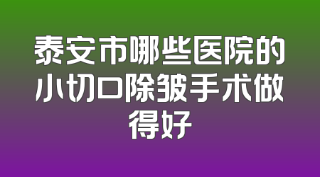 泰安市哪些医院的小切口除皱手术做得好
