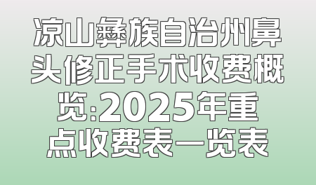 凉山彝族自治州鼻头修正手术收费概览：2025年重点收费表一览表