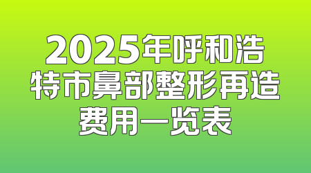 2025年呼和浩特市鼻部整形再造费用一览表