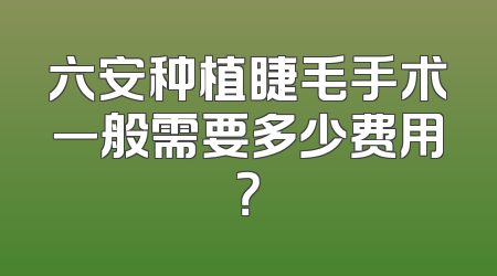 六安种植睫毛手术一般需要多少费用？