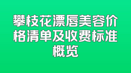 攀枝花漂唇美容价格清单及收费标准概览