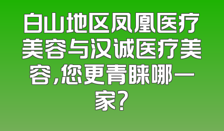白山地区凤凰医疗美容与汉诚医疗美容，您更青睐哪一家？