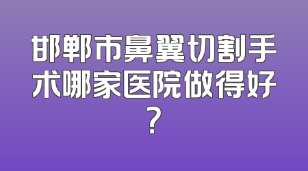 邯郸市鼻翼切割手术哪家医院做得好？