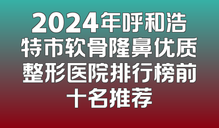 2024年呼和浩特市软骨隆鼻优质整形医院排行榜前十名推荐