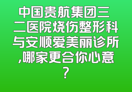 中国贵航集团三〇二医院烧伤整形科与安顺爱美丽诊所，哪家更合你心意？
