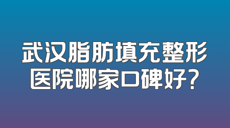 武汉脂肪填充整形医院哪家口碑好？