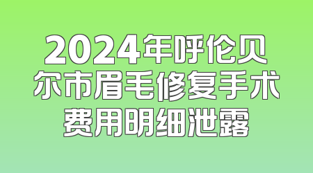 2024年呼伦贝尔市眉毛修复手术费用明细泄露