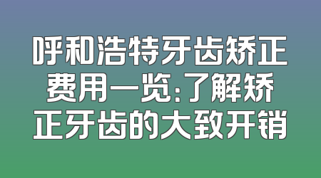 呼和浩特牙齿矫正费用一览：了解矫正牙齿的大致开销
