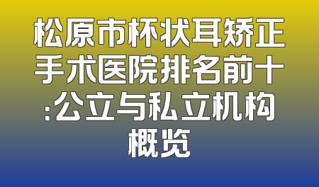 松原市杯状耳矫正手术医院排名前十：公立与私立机构概览
