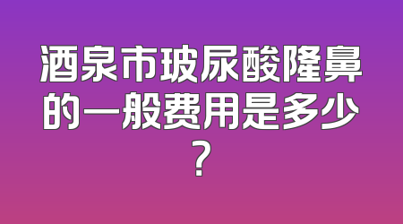 酒泉市玻尿酸隆鼻的一般费用是多少？