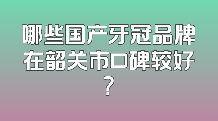 哪些国产牙冠品牌在韶关市口碑较好？