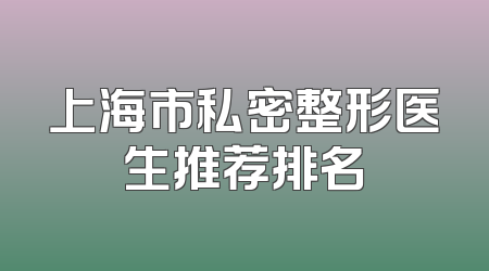 上海市私密整形医生推荐排名