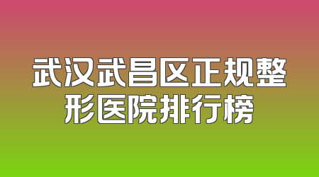 武汉武昌区正规整形医院排行榜