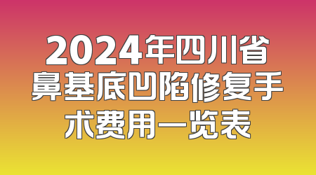 2024年四川省鼻基底凹陷修复手术费用一览表