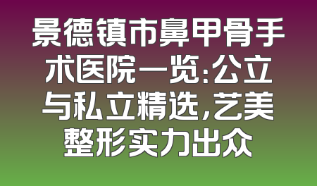 景德镇市鼻甲骨手术医院一览：公立与私立精选，艺美整形实力出众