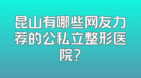 昆山有哪些网友力荐的公私立整形医院？