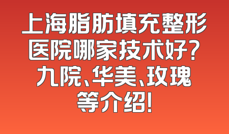 上海脂肪填充整形医院哪家技术好？九院、华美、玫瑰等介绍！