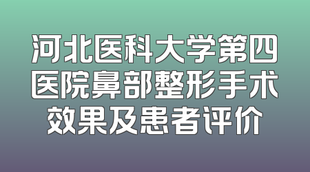 河北医科大学第四医院鼻部整形手术效果及患者评价