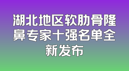 湖北地区软肋骨隆鼻专家十强名单全新发布