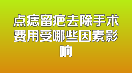 点痣留疤去除手术费用受哪些因素影响