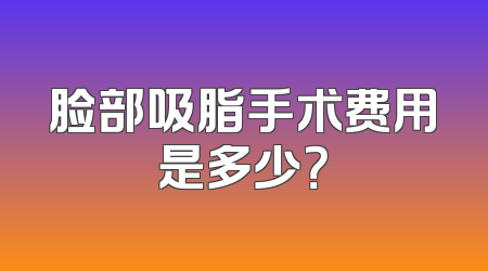 脸部吸脂手术费用是多少？