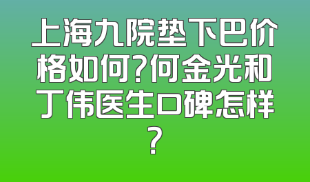 上海九院垫下巴价格如何？何金光和丁伟医生口碑怎样？