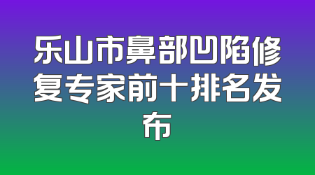 乐山市鼻部凹陷修复专家前十排名发布