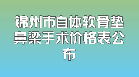 锦州市自体软骨垫鼻梁手术价格表公布