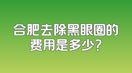 合肥去除黑眼圈的费用是多少？