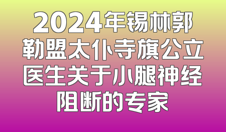 2024年锡林郭勒盟太仆寺旗公立医生关于小腿神经阻断的专家