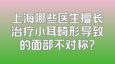 上海哪些医生擅长治疗小耳畸形导致的面部不对称？
