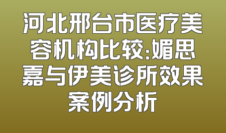河北邢台市医疗美容机构比较：媚思嘉与伊美诊所效果案例分析