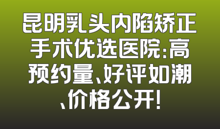 昆明乳头内陷矫正手术优选医院：高预约量、好评如潮、价格公开！
