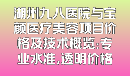 湖州九八医院与宝颜医疗美容项目价格及技术概览：专业水准，透明价格