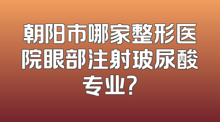 朝阳市哪家整形医院眼部注射玻尿酸专业？