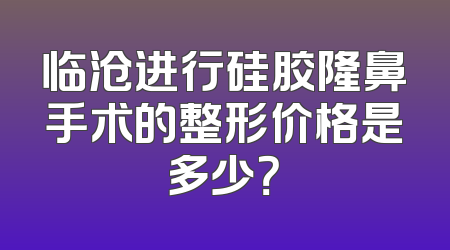 临沧进行硅胶隆鼻手术的整形价格是多少？