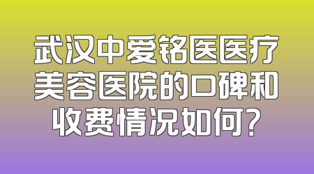 武汉中爱铭医医疗美容医院的口碑和收费情况如何？