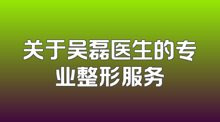 关于吴磊医生的专业整形服务