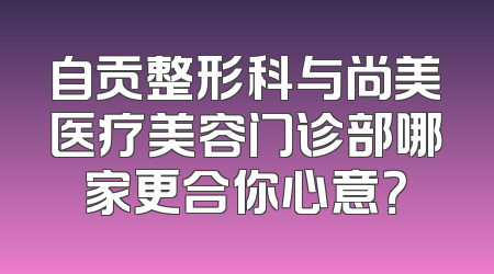 自贡整形科与尚美医疗美容门诊部哪家更合你心意？
