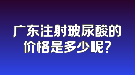 广东注射玻尿酸的价格是多少呢？