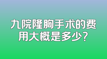 九院隆胸手术的费用大概是多少？