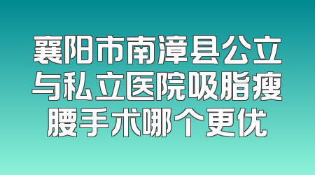 襄阳市南漳县公立与私立医院吸脂瘦腰手术哪个更优