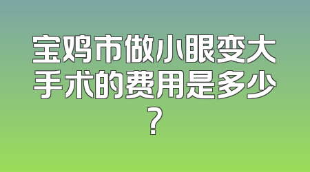宝鸡市做小眼变大手术的费用是多少？