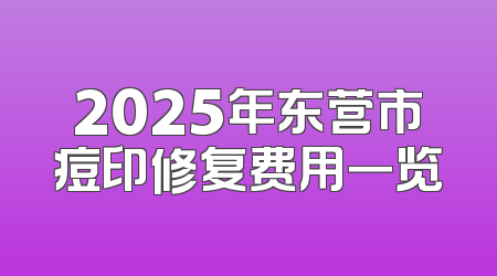 2025年东营市痘印修复费用一览