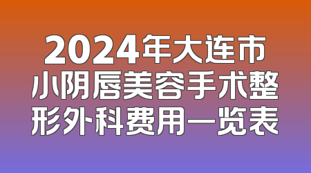 2024年大连市小阴唇美容手术整形外科费用一览表