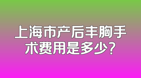 上海市产后丰胸手术费用是多少？