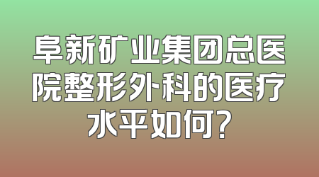 阜新矿业集团总医院整形外科的医疗水平如何？