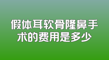 假体耳软骨隆鼻手术的费用是多少