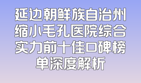 延边朝鲜族自治州缩小毛孔医院综合实力前十佳口碑榜单深度解析