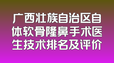 广西壮族自治区自体软骨隆鼻手术医生技术排名及评价